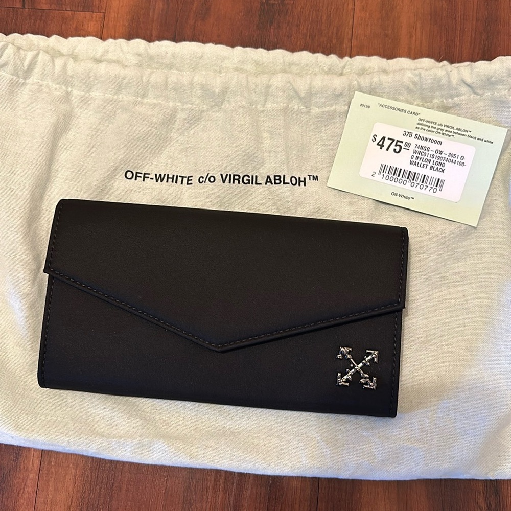 Off-White Nylon Long Logo Wallet in Black